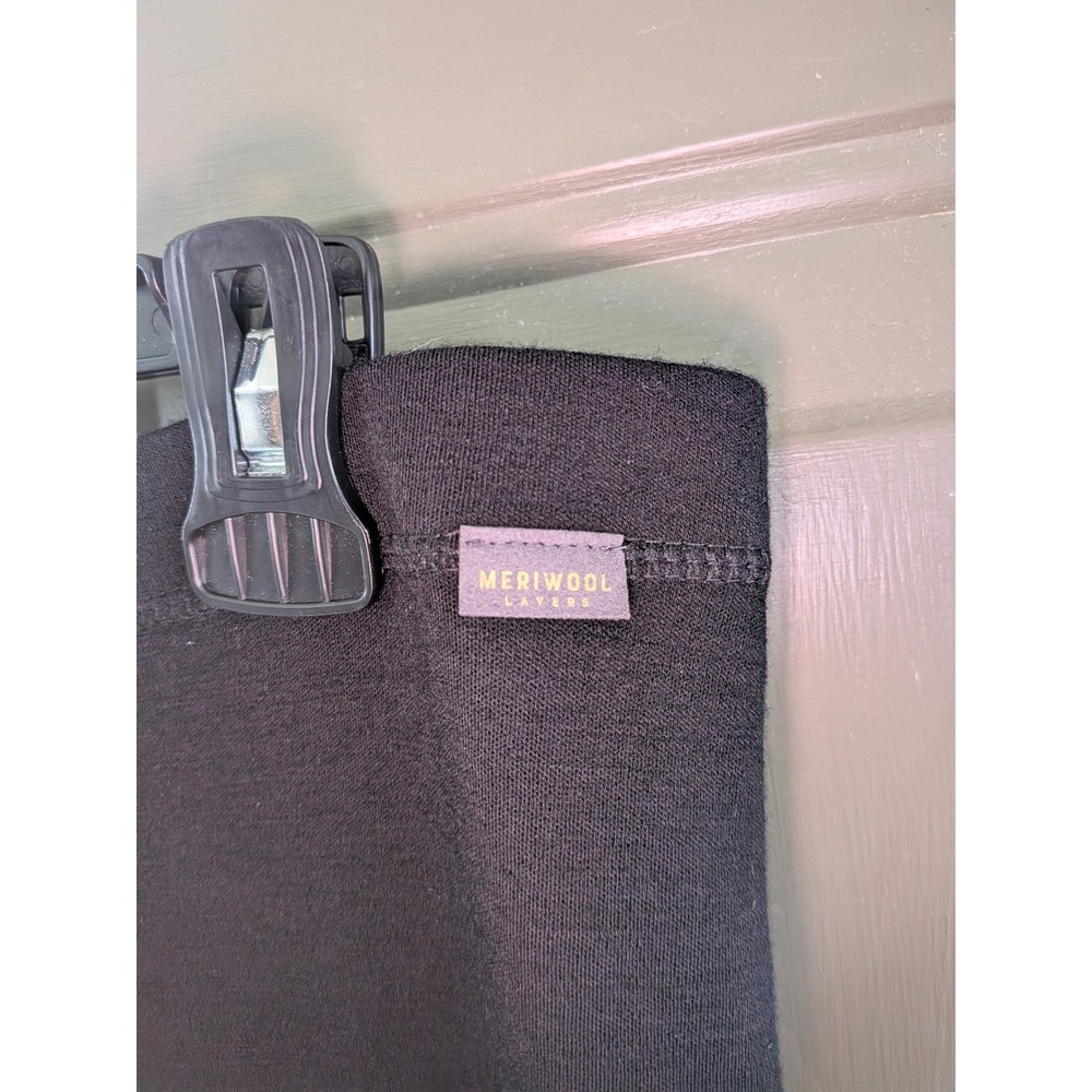 Meriwool Layers Womens Black 100% Merino Wool Base Layer Leggings Size L - Picture 3 of 8